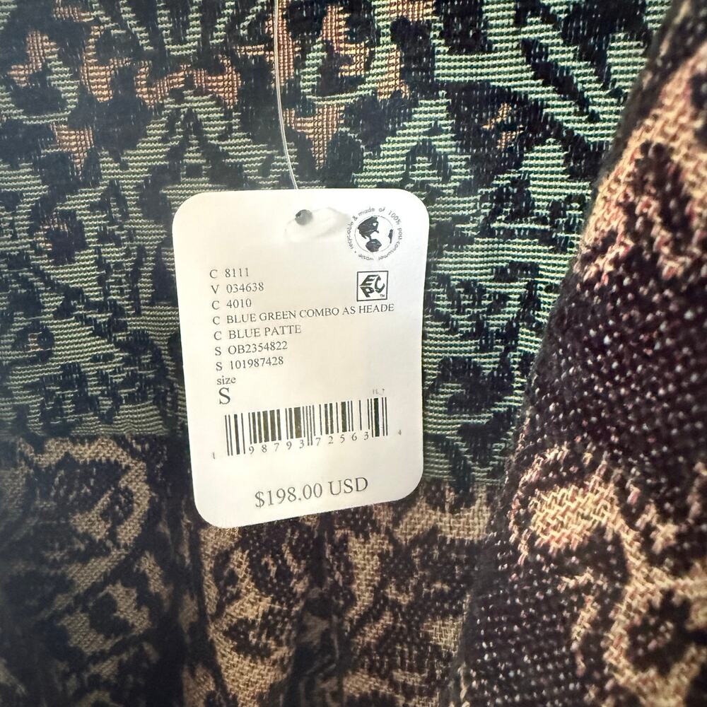 NWT Free People We The Free Tapestry Fog Jacquard Shirt Sz S Shacket Oversized - Picture 10 of 14